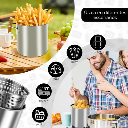 Mini olla freidora multifuncional con cesta