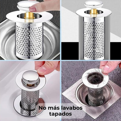 Combo tapón desagüe universal + cinta adhesiva de papel aluminio