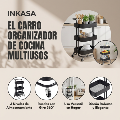 Carro Organizador De Cocina Multiusos Mueble Hogar 3 niveles