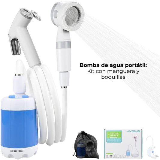 Bomba de agua portátil: Kit con manguera y boquillas