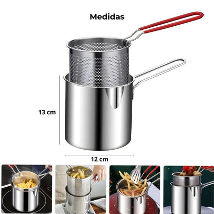 Mini olla freidora multifuncional con cesta