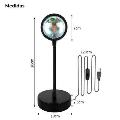 Lámpara led efecto puesta de sol
