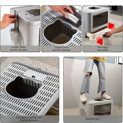 Arenero para gatos plegable + Obsequio