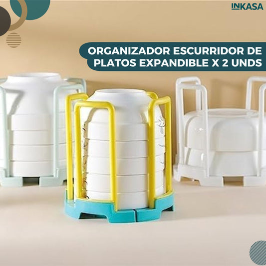 Organizador escurridor de platos expandible x 2 unds