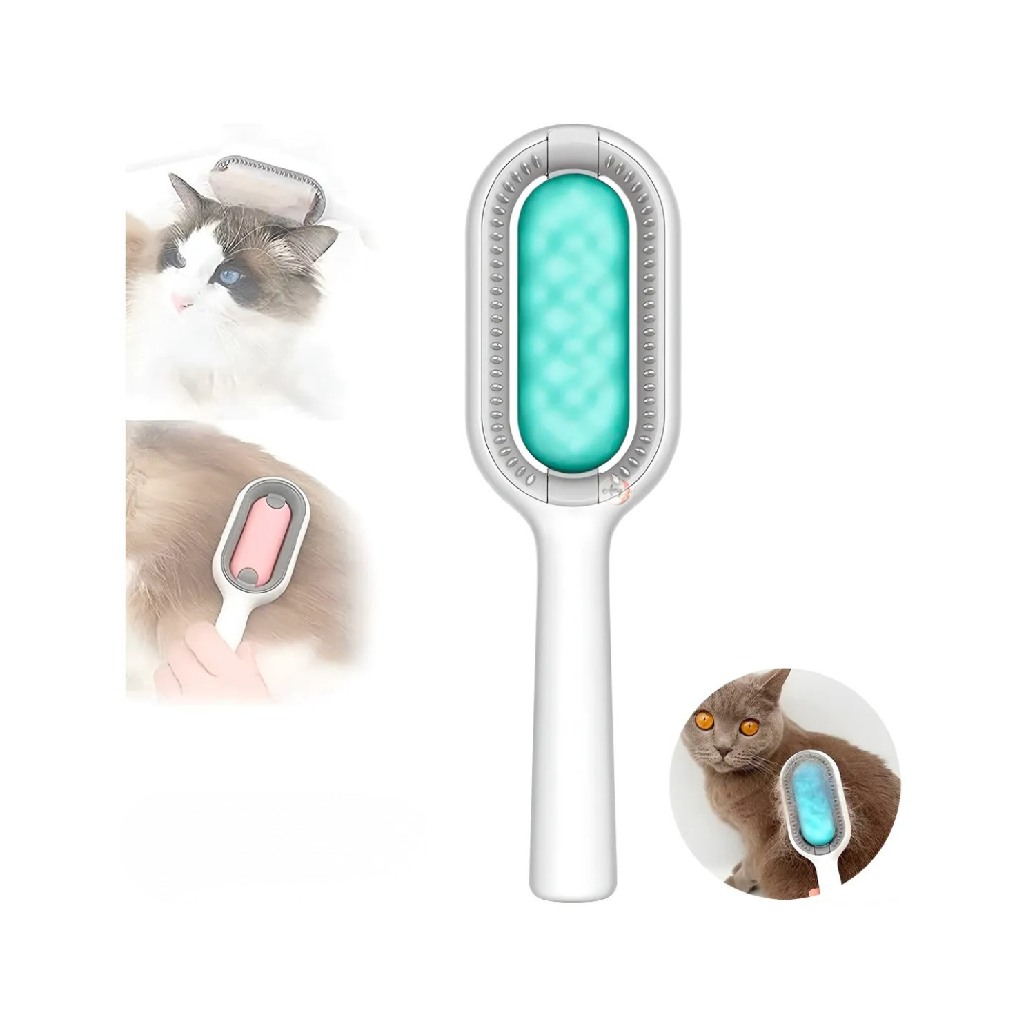 Cepillo Removedor De Pelos Y Masajeador Para Mascotas 2 En 1