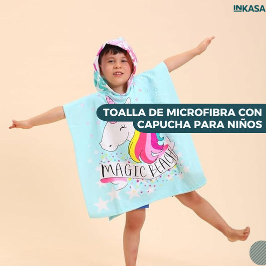Toalla de microfibra con capucha para niños