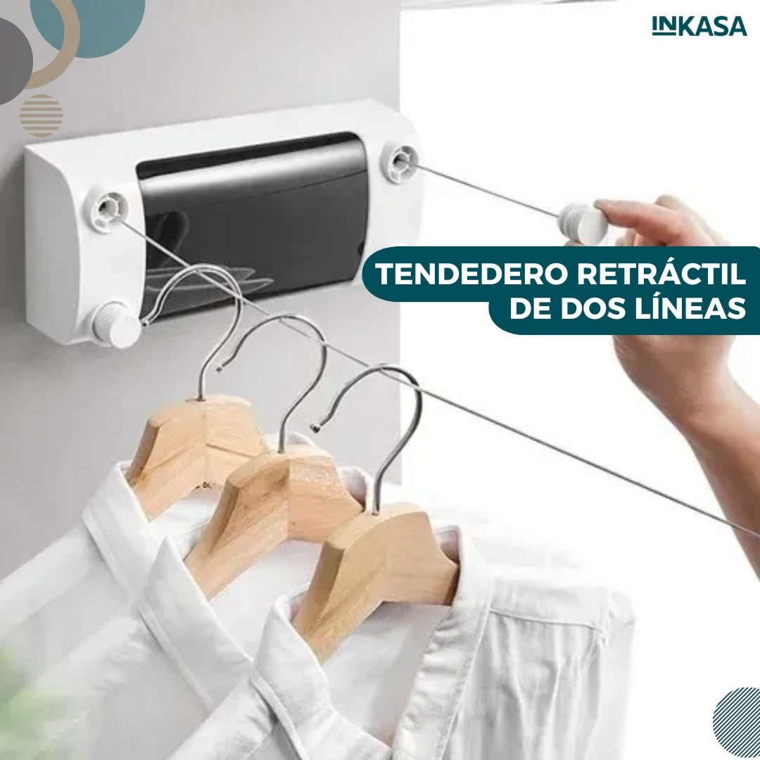 Tendedero retráctil de dos líneas