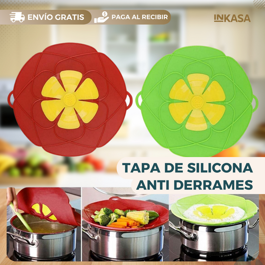 Tapa de Silicona Anti Derrames Color Rojo