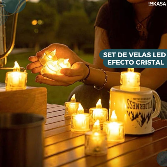 Set de velas Led efecto cristal