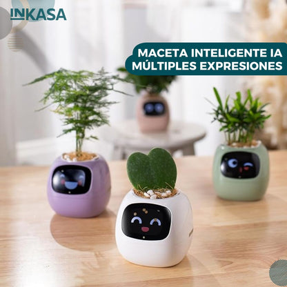 Maceta inteligente IA múltiples expresiones