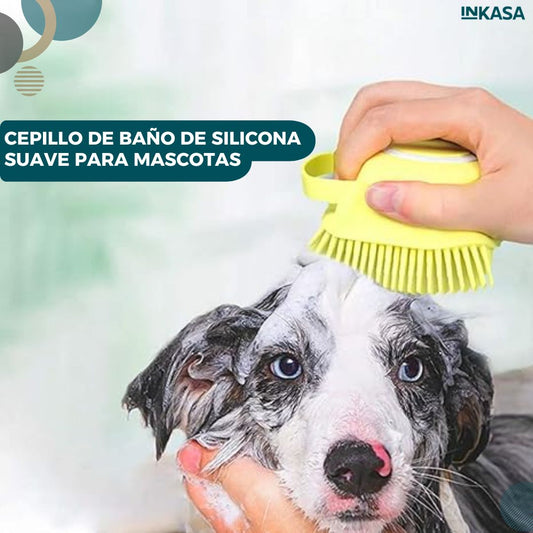 Cepillo de baño de silicona suave para mascotas