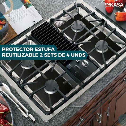 Protector estufa reutilizable 2 sets de 4 unds
