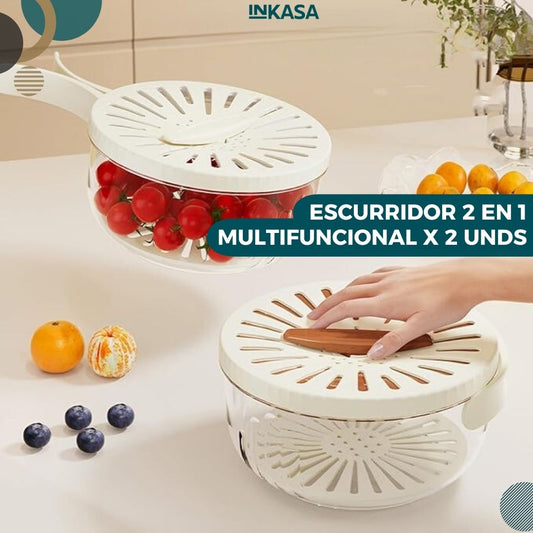 Escurridor 2 en 1 multifuncional x 2 unds