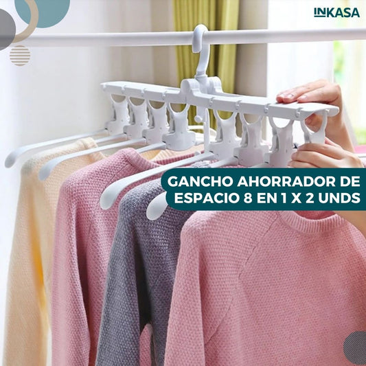 Gancho ahorrador de espacio 8 En 1 x 2 UNDS