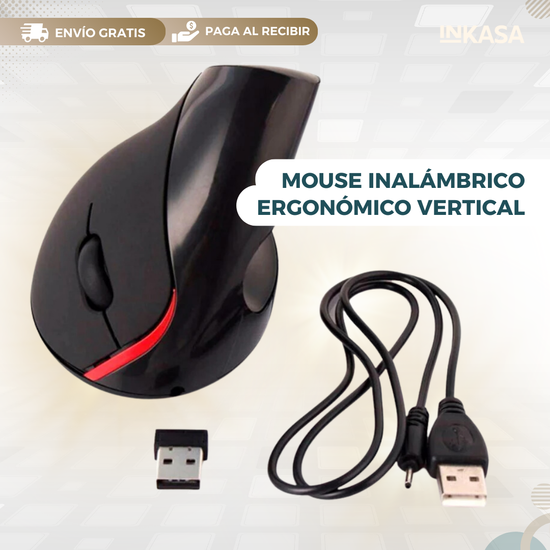 Mouse Inalámbrico Ergonómico Vertical