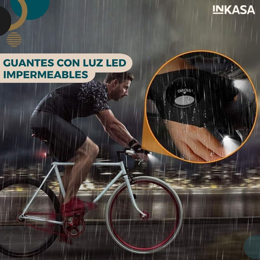 Guantes con luz led impermeables