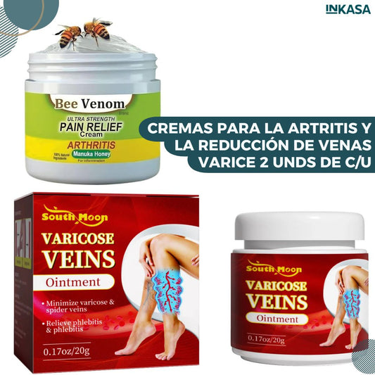 Cremas para la artritis y la reducción de venas varice 2 unds de c/u