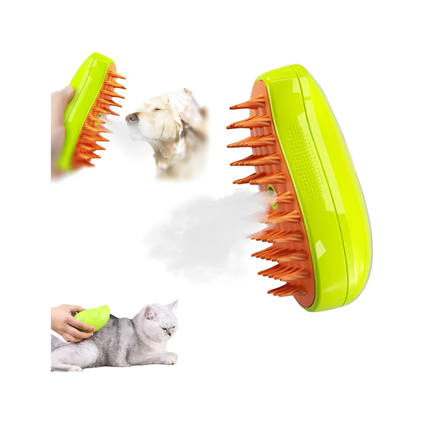 Cepillo Vapor Eliminador De Pelo Muerto Para Mascotas