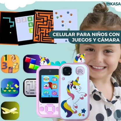 Celular para niños con juegos y cámara