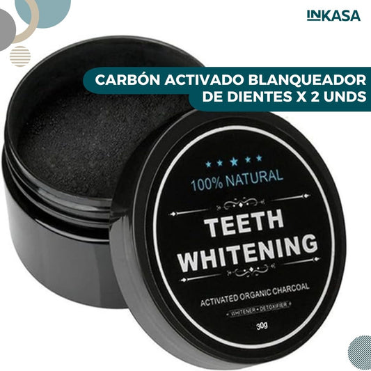 Carbón activado blanqueador de dientes x 2 unds