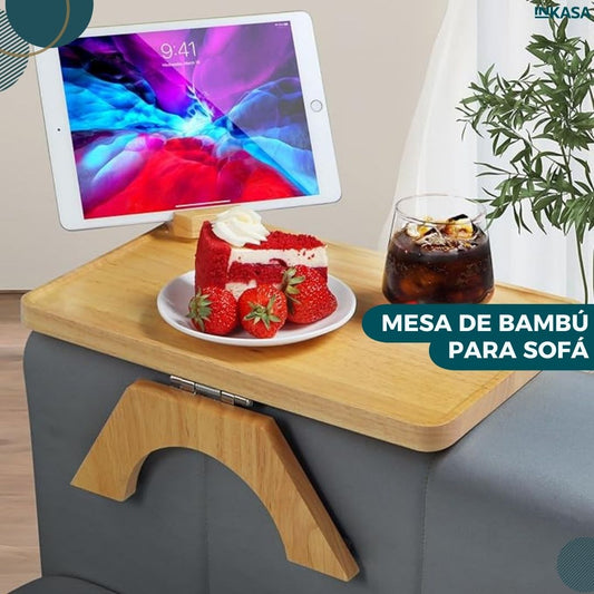 Mesa de bambú para sofá