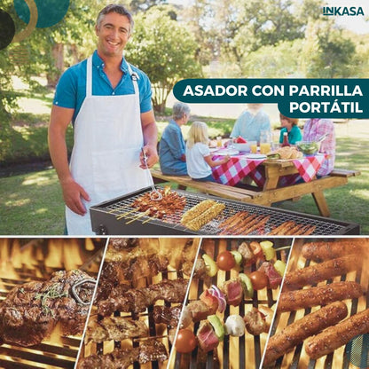 Asador con parrilla portátil