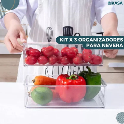 Kit x 3 organizadores para nevera
