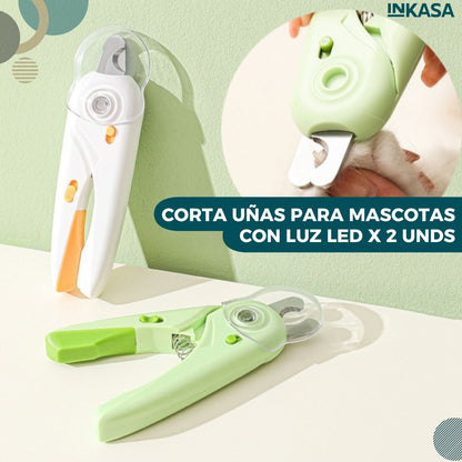 Corta uñas para mascotas con luz led x 2 unds