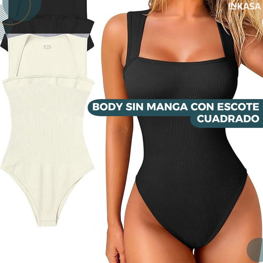 Body sin manga con escote cuadrado