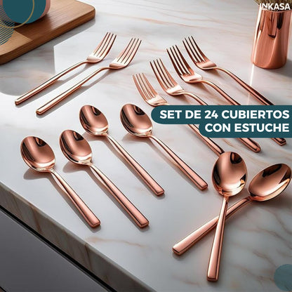 Set de 24 cubiertos con estuche
