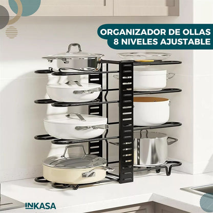 Organizador de ollas 8 niveles ajustable