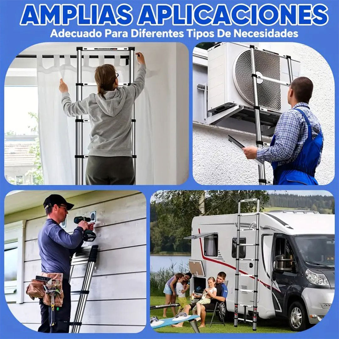 🪜EscaPro 3.2M – Escalera Telescópica Profesional de Aluminio Plegable🔥