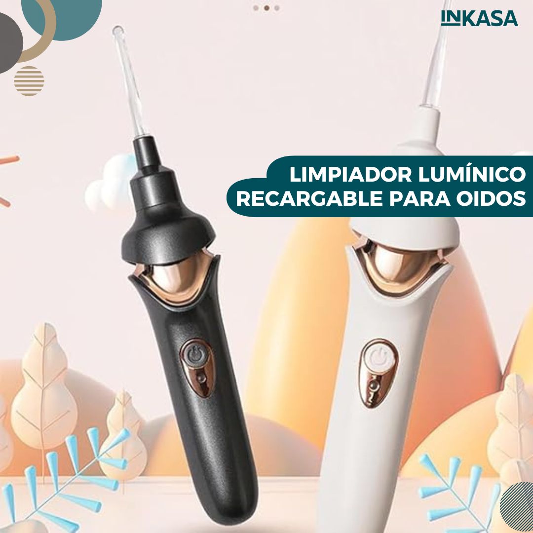 Limpiador lumínico recargable para oídos