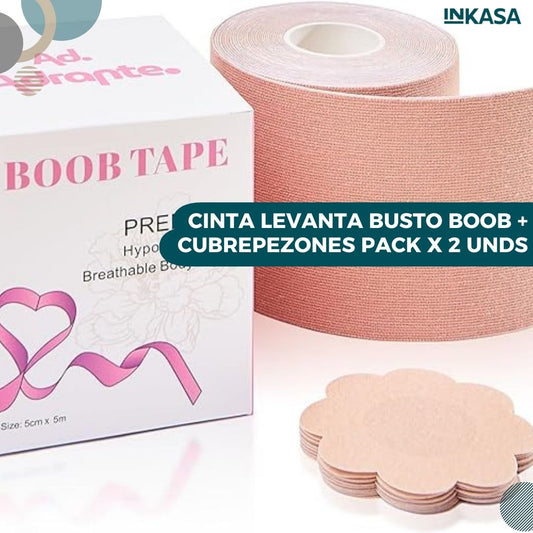 Cinta levanta busto Boob + Cubrepezones pack x 2 unds