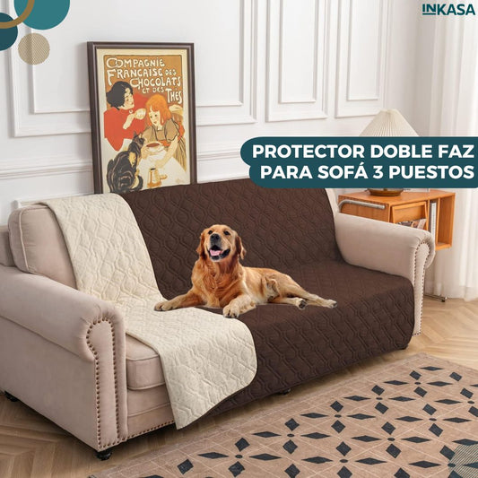 Protector doble faz para sofá 3 puestos