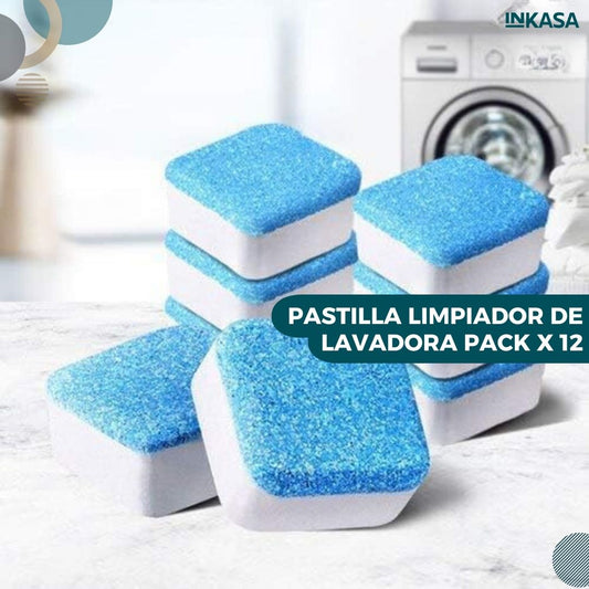 Pastilla limpiador de lavadora pack X 12