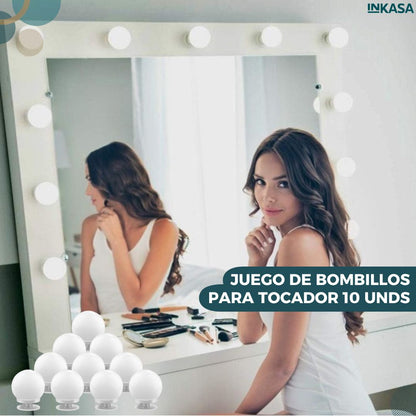 Juego de bombillos para tocador 10 unds
