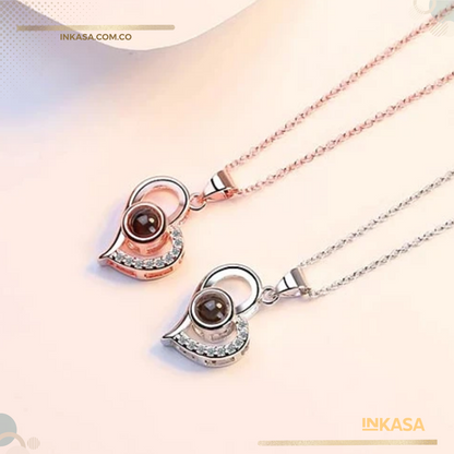 Collar Te Amo 100 Idiomas Con Caja de Lujo