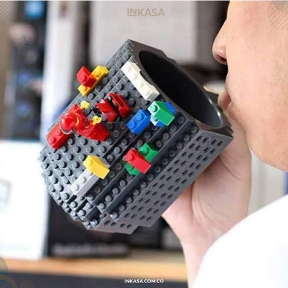 Taza Mug Lego + Piezas Lego pequeñas