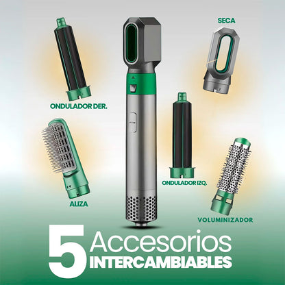 Cepillo 5 en 1 Multifuncional para el Cabello – Secado, volumen y estilo en un solo paso💇‍♀️🥰