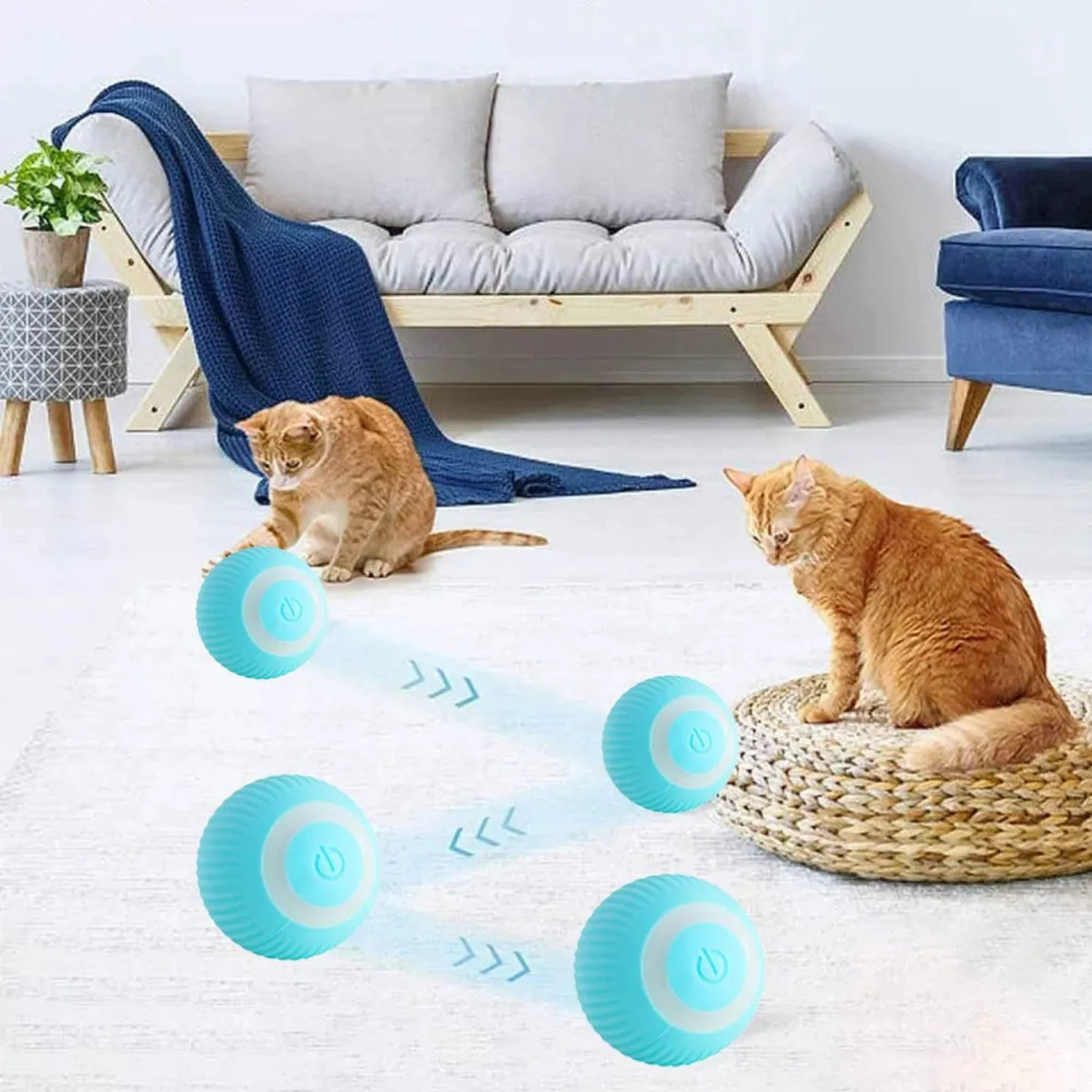 Pelota Interactiva Recargable Sensor Movimiento para Gatos