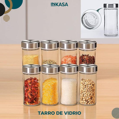 Especiero 20 tarros giratorio de acero inoxidable