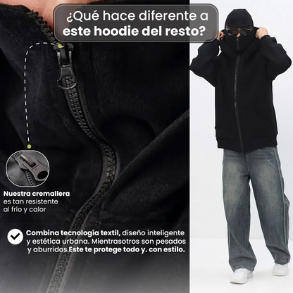 🥷Hoodie Ninja con Balaclava Integrada – Estilo, protección y actitud en una sola prenda