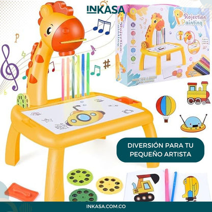 Mesa de dibujo para niños con proyector
