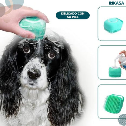 Cepillo de baño de silicona suave para mascotas