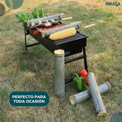 Asador con parrilla portátil