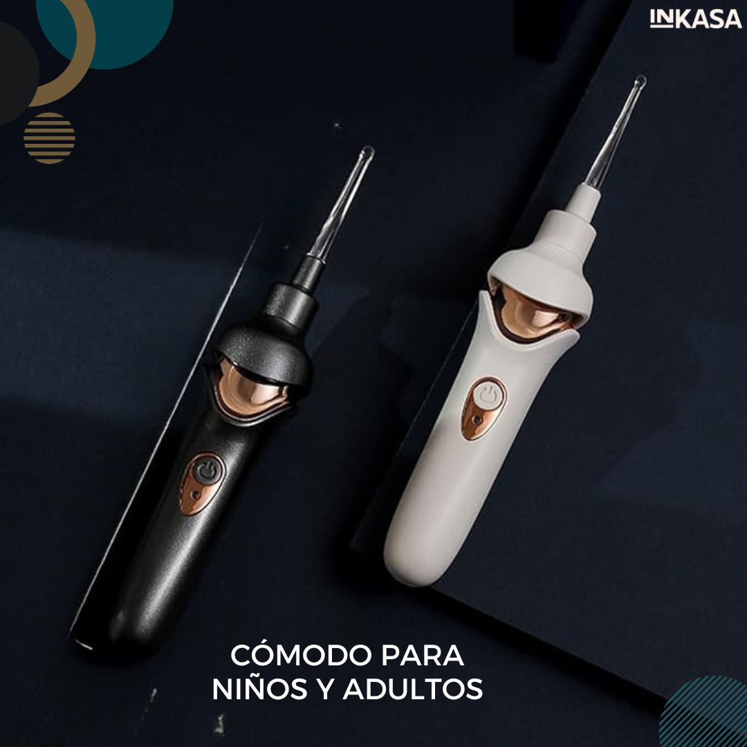 Limpiador lumínico recargable para oídos