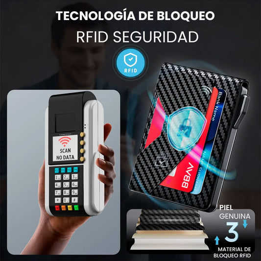 BILLETERA CON SEGURIDAD RFID ANTIROBO💯✔️