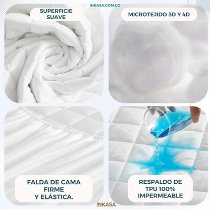 Protector Para Colchón Antifluido Blanco