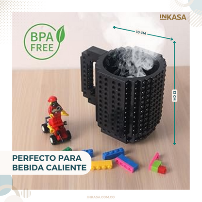 Taza Mug Lego + Piezas Lego pequeñas